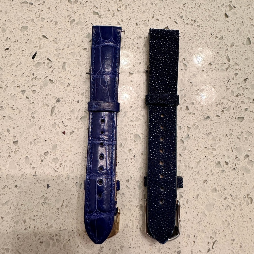 2 Michele 16mm Watch Bands - blue